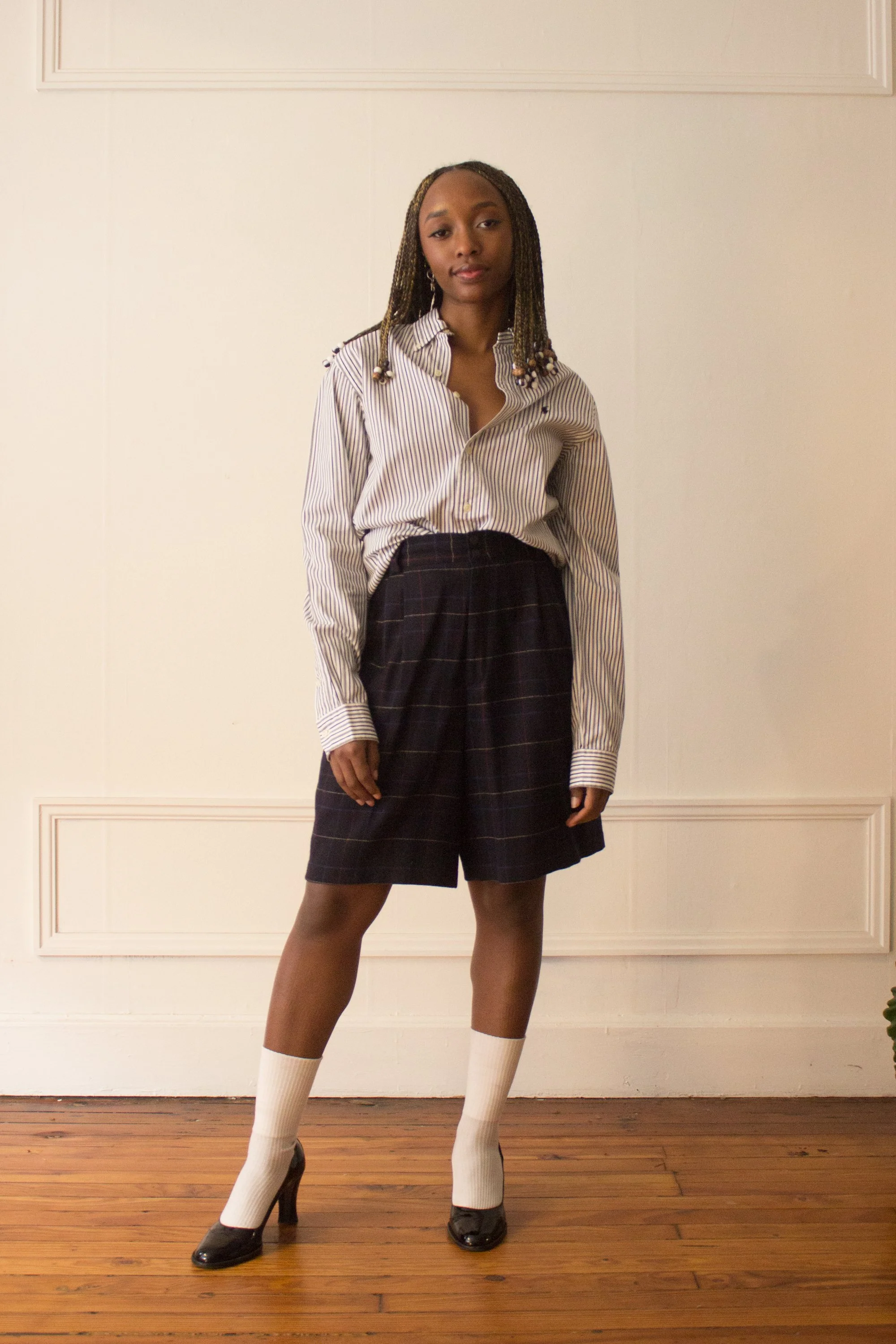 1980s Wool Plaid Culotte Shorts — Wayward Collection